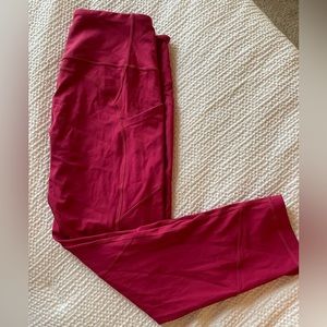 Lululemon high rise 25” leggings size 10 pink